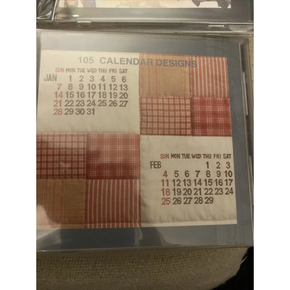 Lot Of 4 Janome Embroidery Calendar, Ornamental Motif, Pet Bird, New Zealand